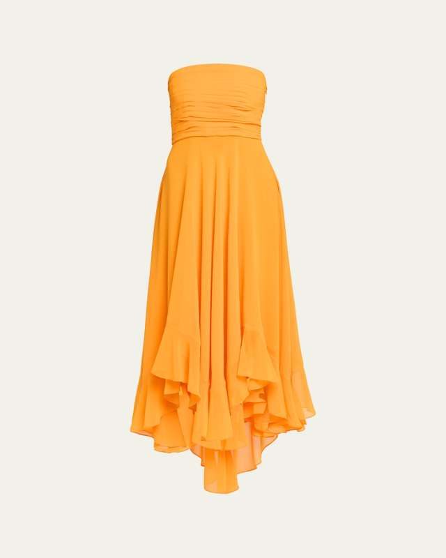 Louisa Strapless Chiffon Dress